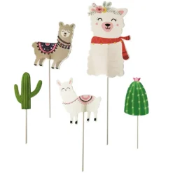 Cupcake Toppers Lamas Et Cactus (X5)