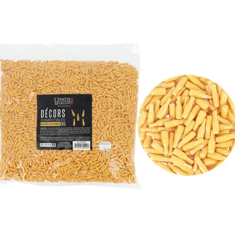 Décors Comestibles Bouteilles Dorees 1 Kg