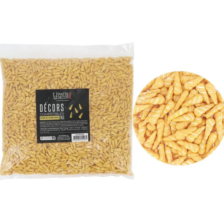 Décors Comestibles Cornes De Licorne Dorees 1 Kg
