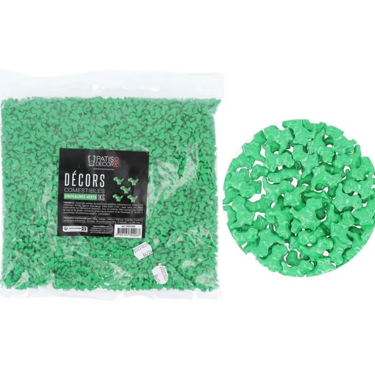 Décors Comestibles Dinosaures Verts 1 Kg