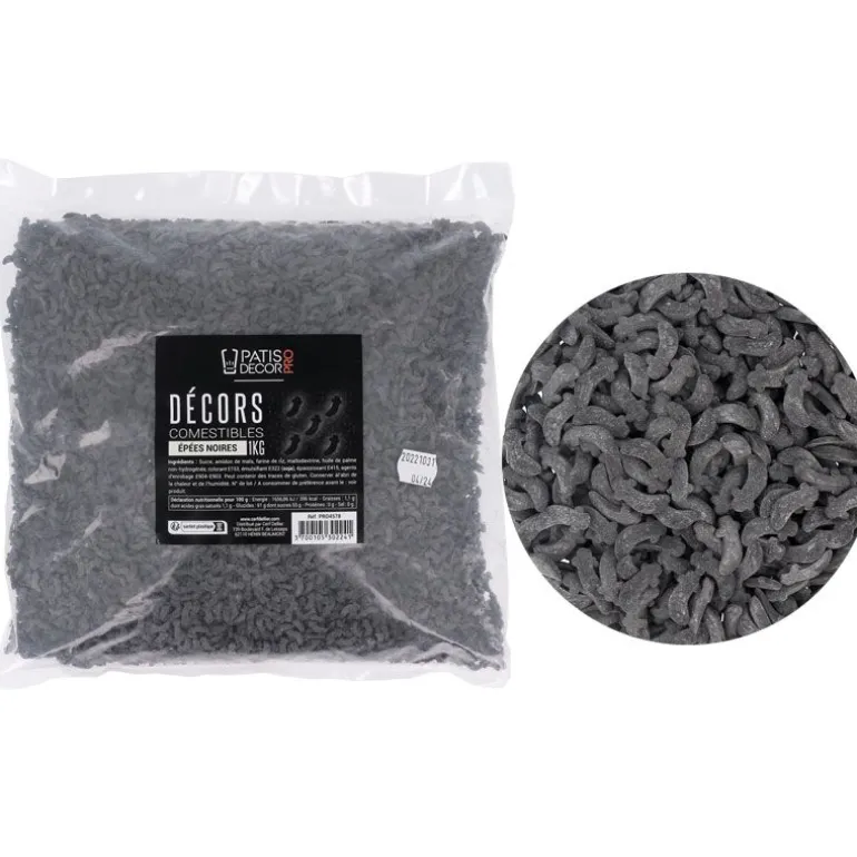 Décors Comestibles Epees Noires 1 Kg
