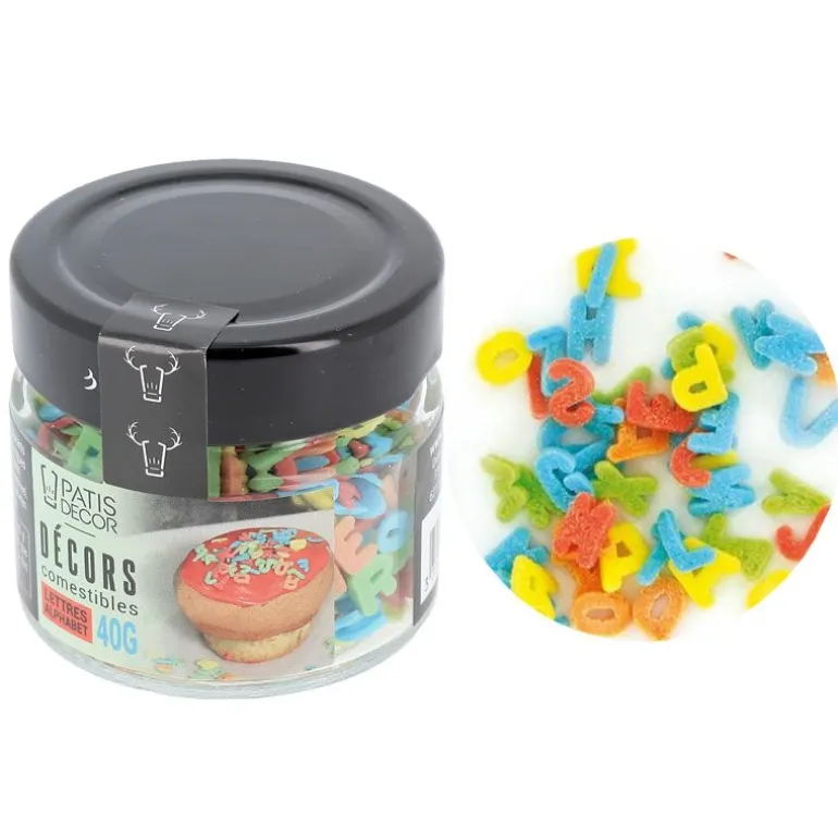 Décors Comestibles Lettres Multicolores 40 G