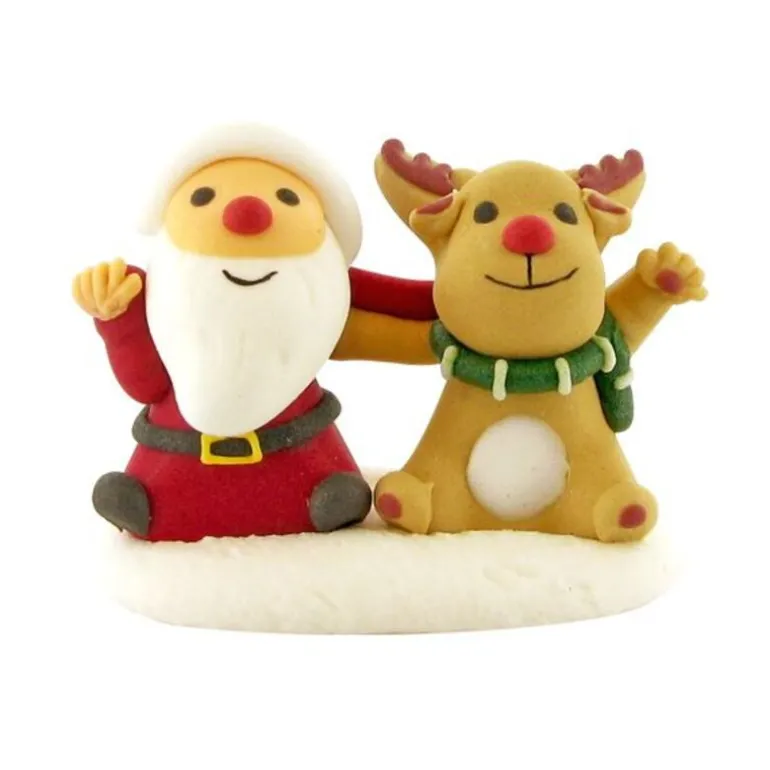 Décors Comestibles Pere Noël Et Renne Assis (X20)