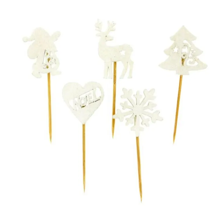 Décors De Noël En Bois Vintage Paillete (X50)