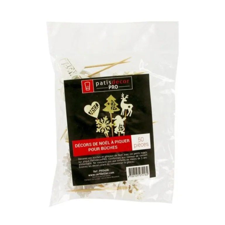 Décors De Noël En Bois Vintage Paillete (X50)