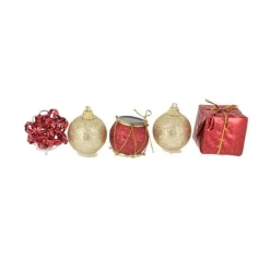 Décors De Noël Sur Pique Assortis Rouges Patisdecor (X5)