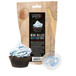 Décors Mini Billes Bleues Et Blanches Comestibles Patisdecor Pro 350 G