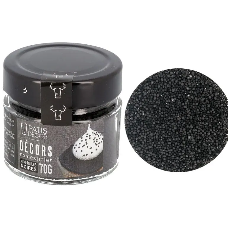 Décors Mini Billes Noires Patisdecor