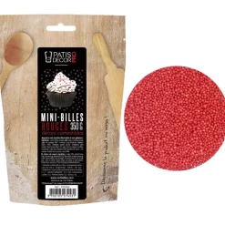 Décors Mini Billes Rouges Comestibles Patisdecor Pro 350 G