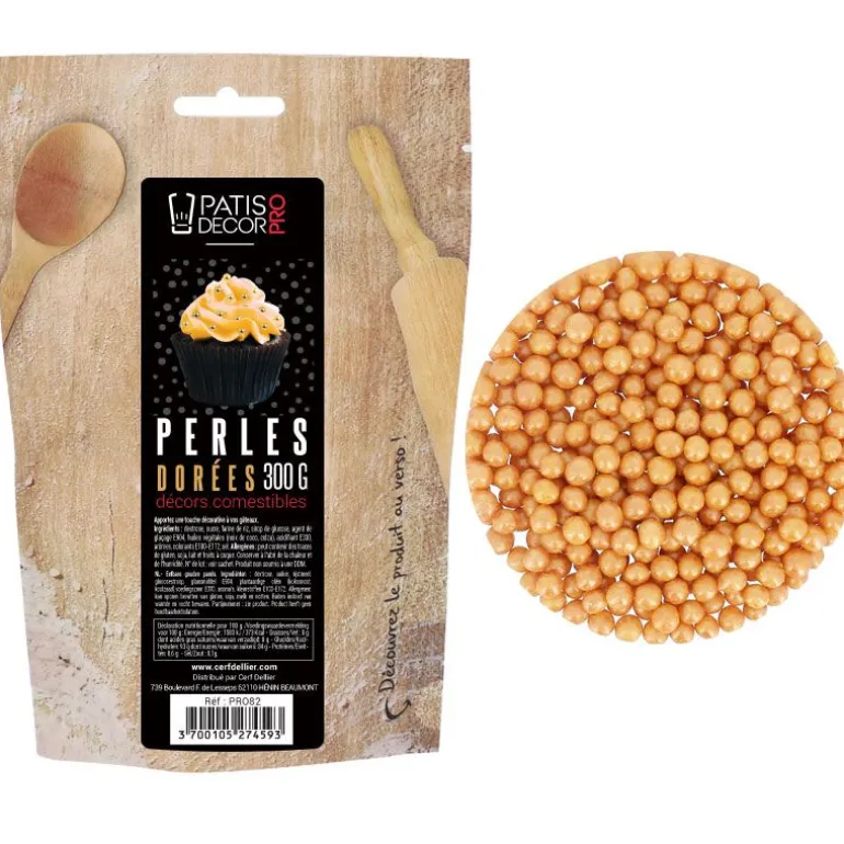 Décors Perles Dorees Comestibles Patisdecor Pro 300 G