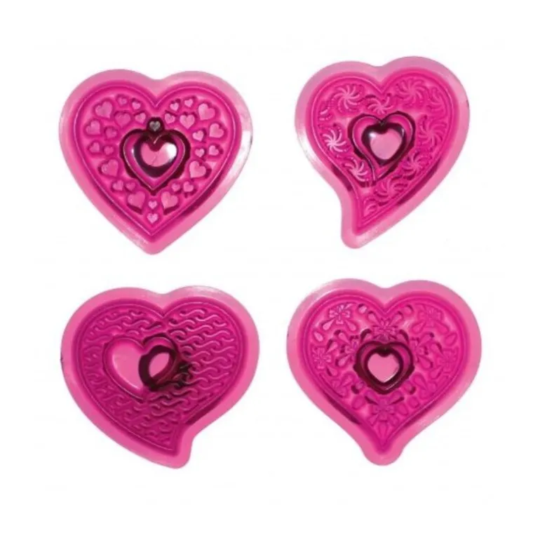 Découpoirs Coeurs Fantaisie (Jeu De 4)