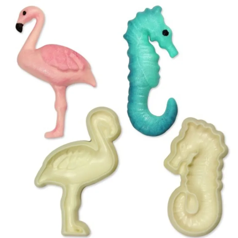 Découpoirs Relief Flamant Rose Et Hippocampe (X2)