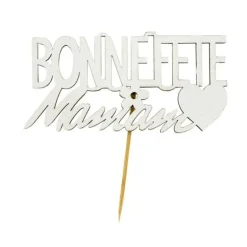 Decor Bonne Fete Maman Sur Pique Patisdecor (X2)