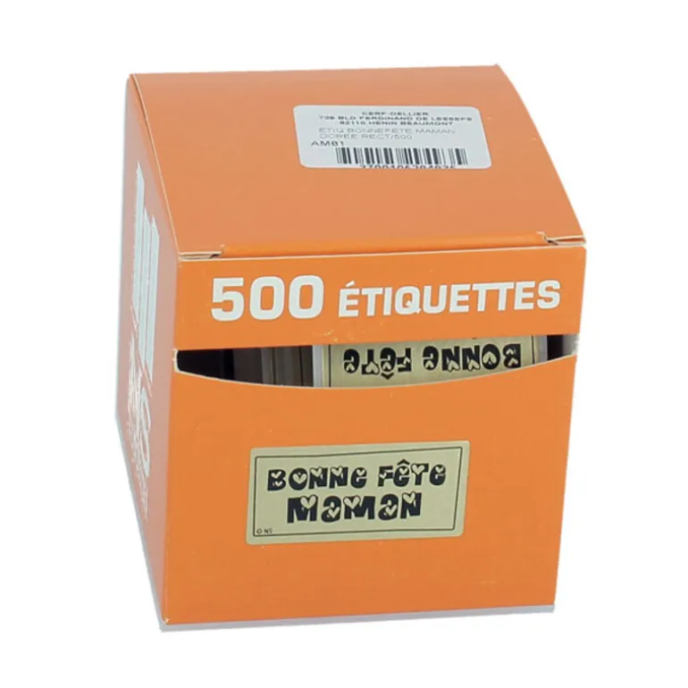 Etiquette Adhesive Bonne Fete Maman Dorees (X500)