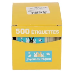 Etiquette Adhesive Joyeuses Pâques Bleues (X500)