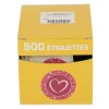 Etiquette Adhesive Rose Coeur (X500)
