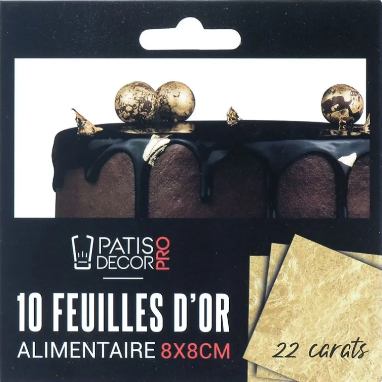 Feuilles D'Or Alimentaire 22 Carats (X10)