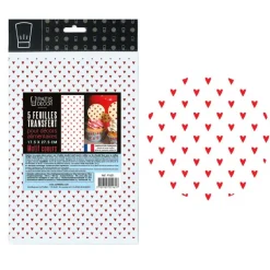Feuilles Transfert Coeurs Patisdecor (X5)