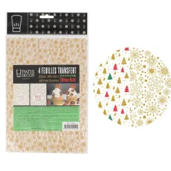 Feuilles Transfert Noël Assorties Patisdecor (X4)