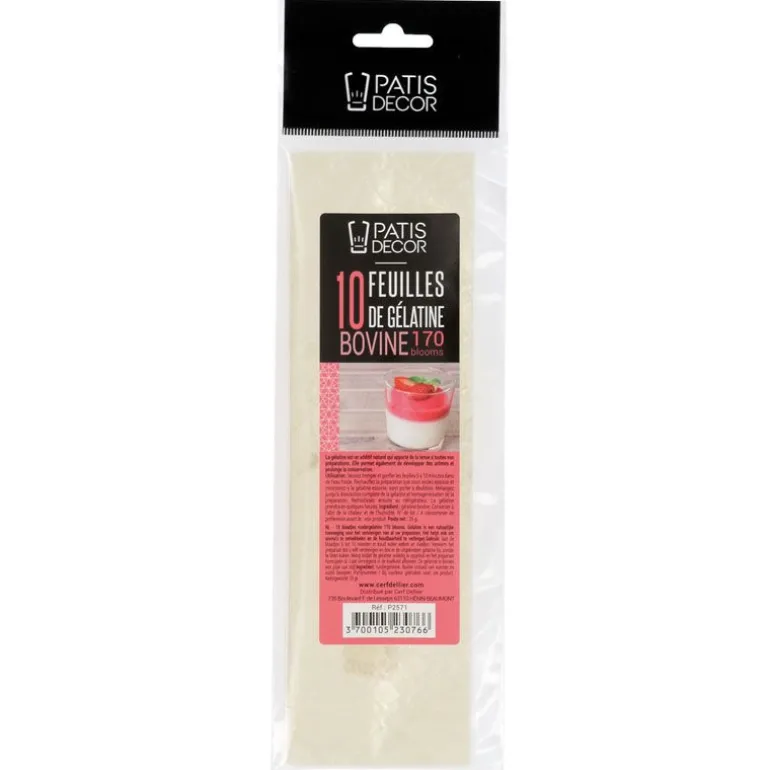 Gelatine Bovine En Feuilles Patisdecor (X10)