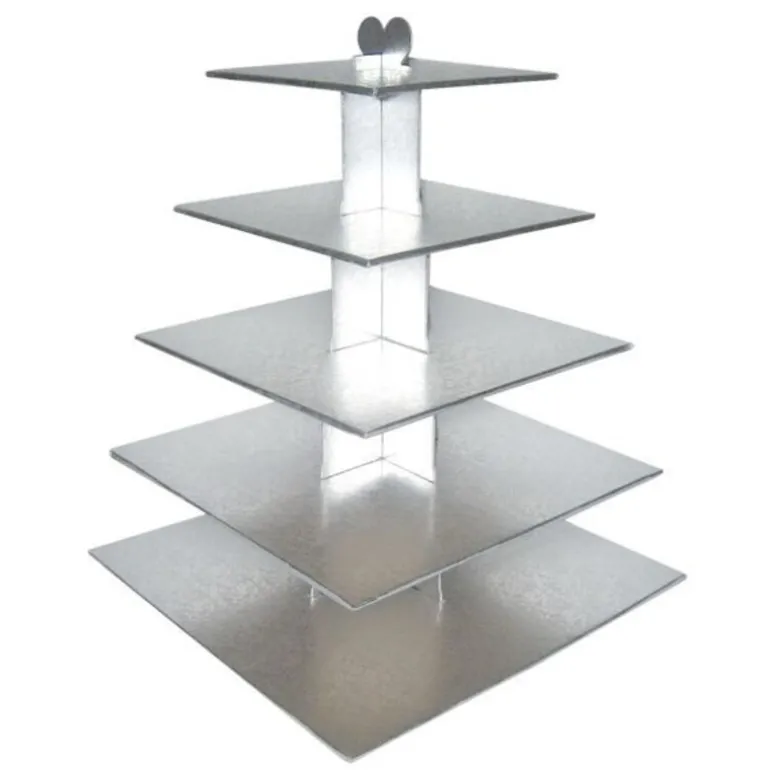 Grand Presentoir Cupcakes Argent Carre