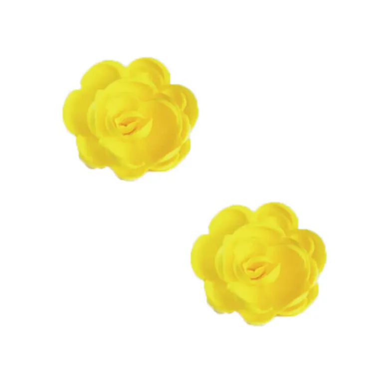Grande Rose Jaune En Azyme Patisdecor (X6)