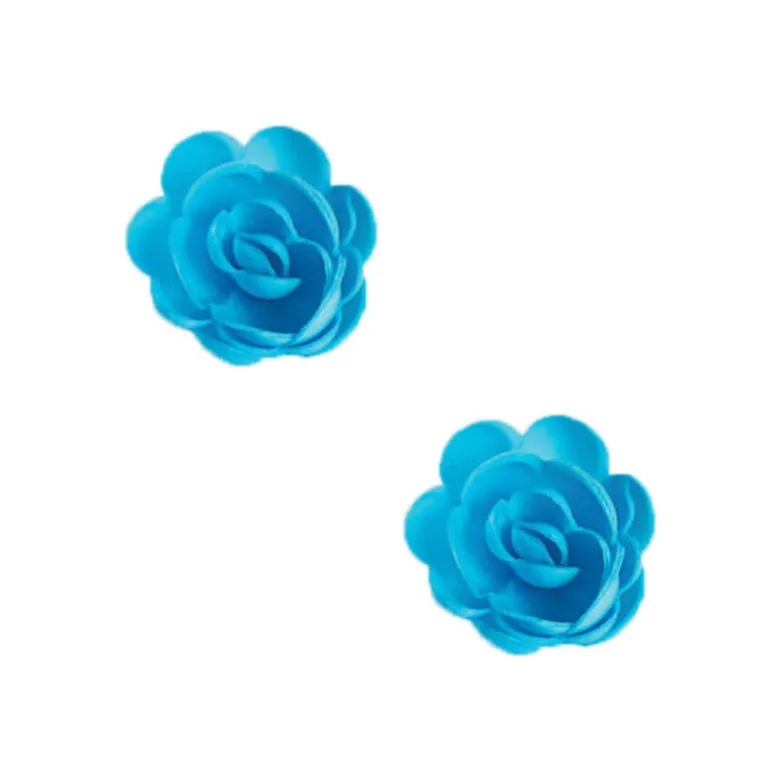 Grandes Roses Bleues En Azyme Patisdecor (X6)