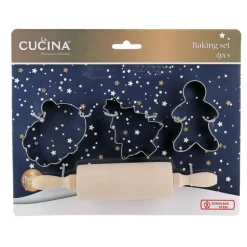Kit Biscuits De Noël Découpoirs + Rouleau