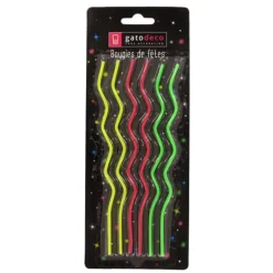 Longues Bougies Zig-Zag Patisdecor (X 6)