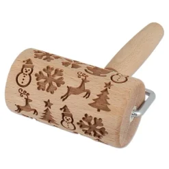 Mini Rouleau Empreintes En Bois Theme Noël