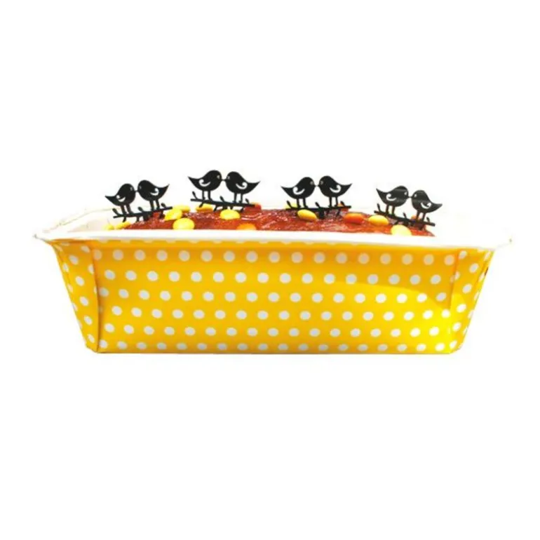 Moule A Cake Jetable Jaune A Pois (X4)