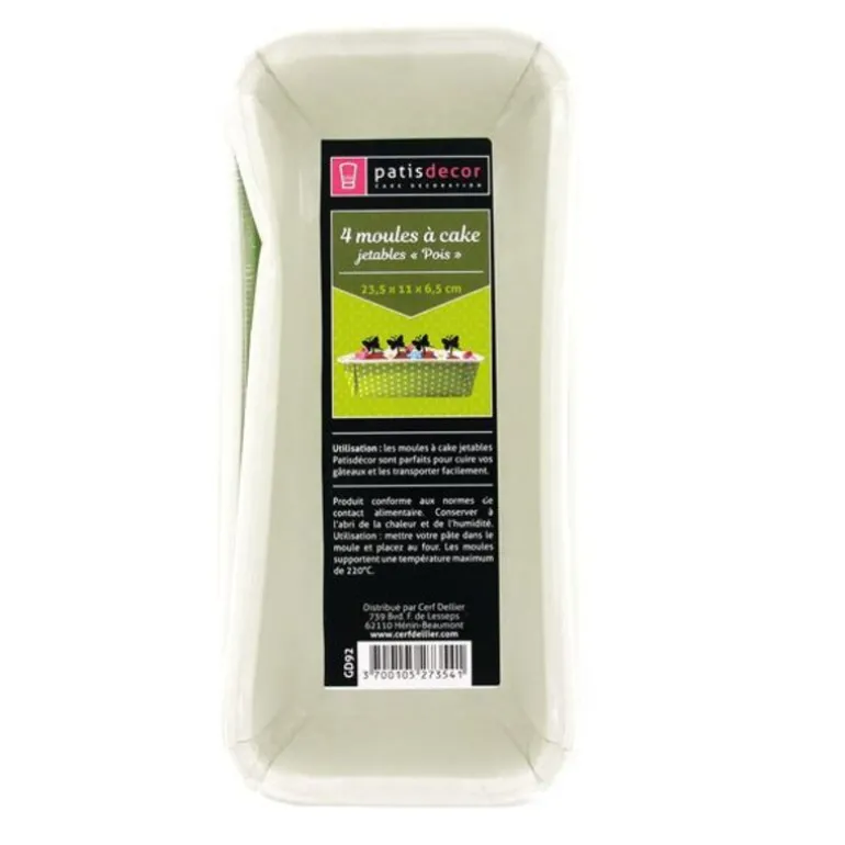 Moule A Cake Jetable Vert A Pois (X4)