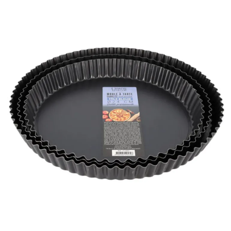 Moule A Tarte Cannelee Tole Bleuie Fond Amovible