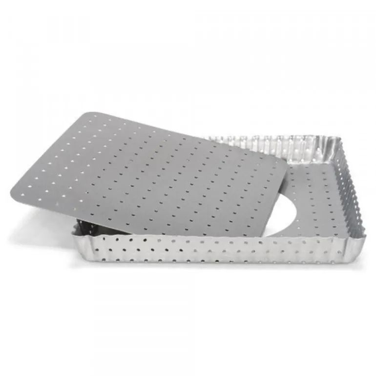 Moule A Tarte Rectangulaire Antiadhesif Perfore Avec Fond Amovible