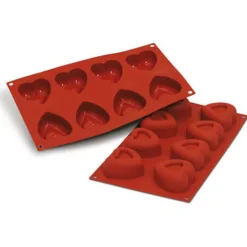 Moule Silicone 8 Savarins Coeurs