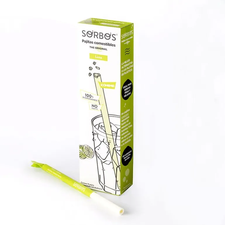 Pailles Comestibles Gout Citron Vert (X16)