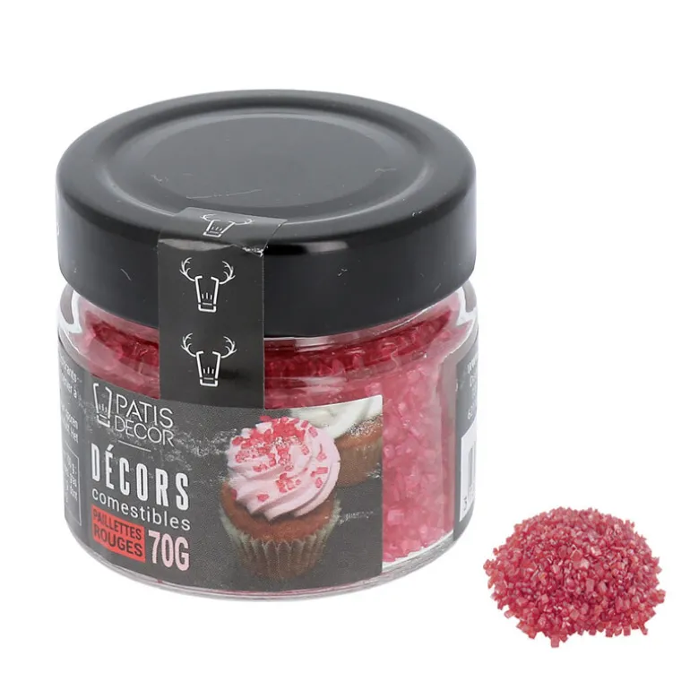 Paillettes Alimentaires Rouges Patisdecor