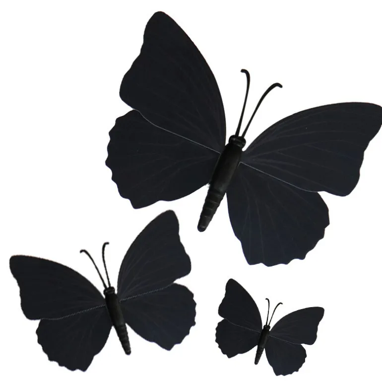 Papillons Noirs Aimantes Assortis Patisdecor (X3)
