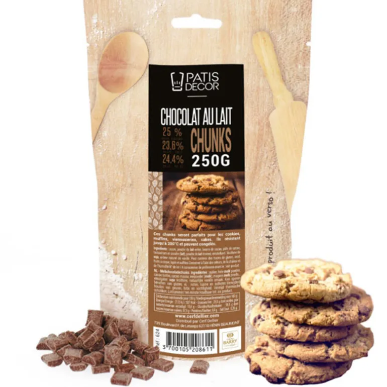 Pepites Chunks Chocolat Au Lait Barry 250 G - Patisdecor