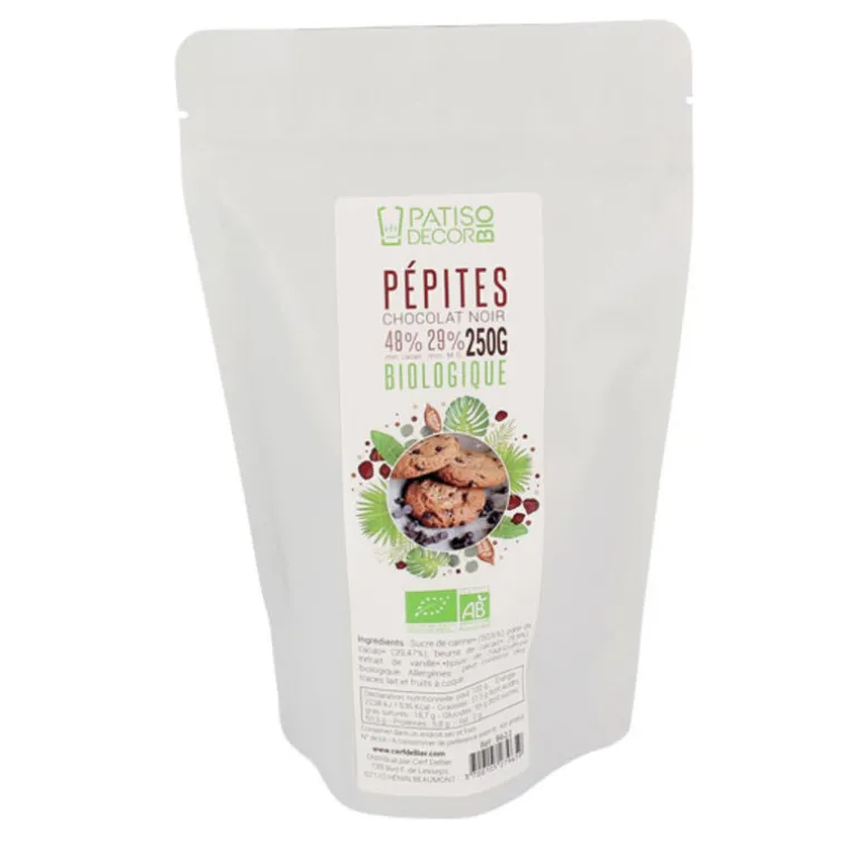 Pepites De Chocolat Noir Bio 250 G 60% Patisdecor Bio