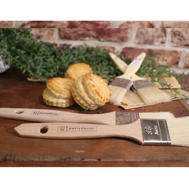 Pinceau Plat Soie Manche Bois