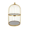 Presentoir Cage A Oiseaux Dore 2 Etages Patisdecor 25 Cm
