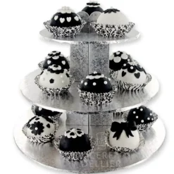 Presentoir Cupcakes Argent Rond