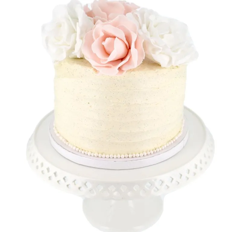 Presentoir Gateau En Ceramique Dentelle Fantaisie 25 Cm