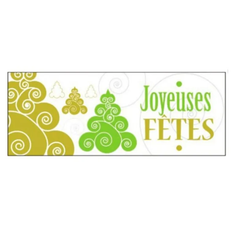 Rectangles Blancs Joyeuses Fêtes Azyme (X36)