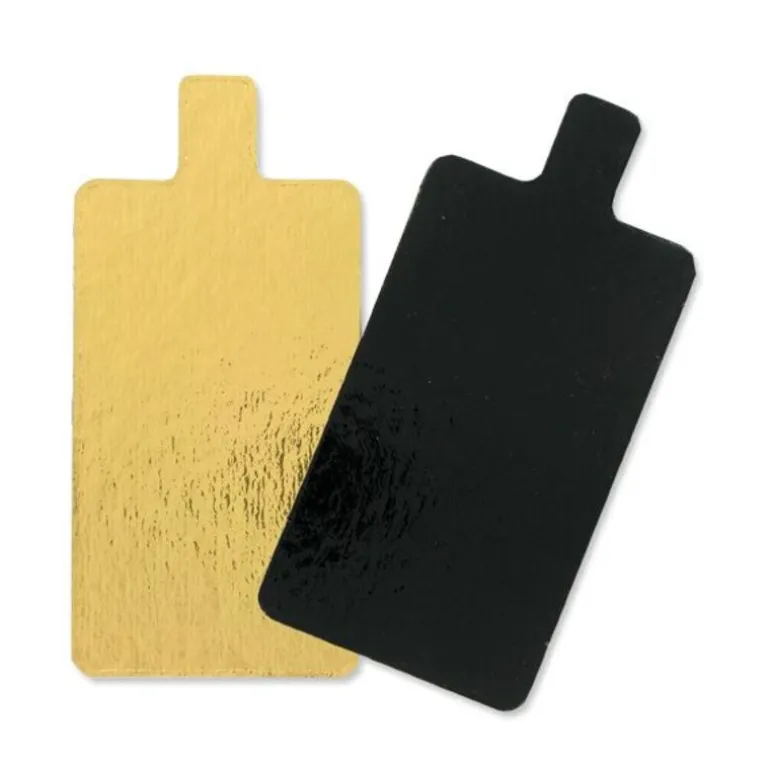 Rectangles Carton Avec Languette Or / Noir (X 200)