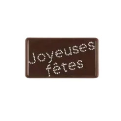 Rectangles Chocolat Noir Boule De Neige Joyeuses Fêtes (X64)