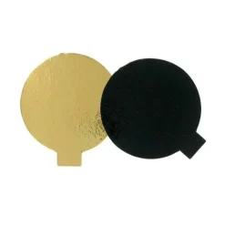 Rond Carton Noir / Or Individuel 8 Cm (X 200)