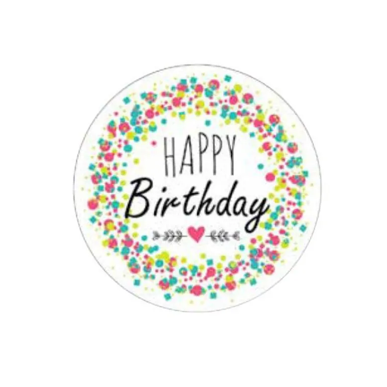 Ronds Azyme Joyeux Anniversaire 5 Cm (X24)