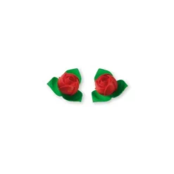 Roses Rouges Avec Feuilles Patisdecor (X10)